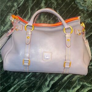 Dooney & Bourke Steel Blue Leather Satchel